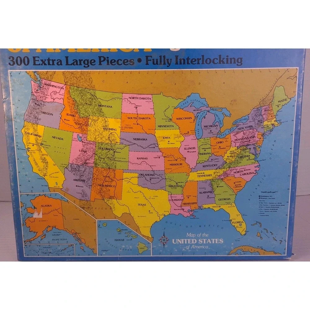 1985 Western Publishing Map Of The United States Of America 300 Pc Jigsaw Puzzle